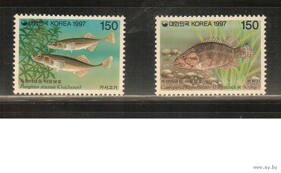 Южная Корея-1997(Мих.1925-1926) , **  , Морская  Фауна ,Рыбы (полная серия)