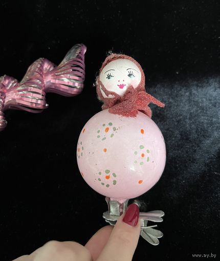 Елочная игрушка Девочка. Матрешка. Ручная роспись. Прищепка
