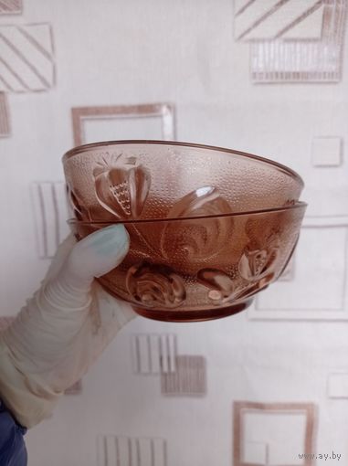 Салатница, тарелка для варенья ссср, коричневое стекло