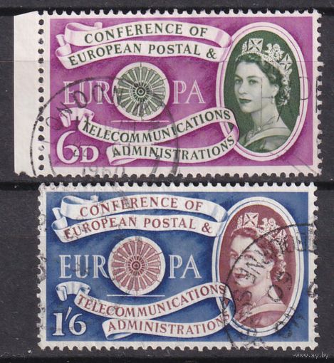 29.Br. Великобритания. Елизавета II. Europa - CEPT. 1960 г. 6d.,1,6Sh. Mi.##341/342.
