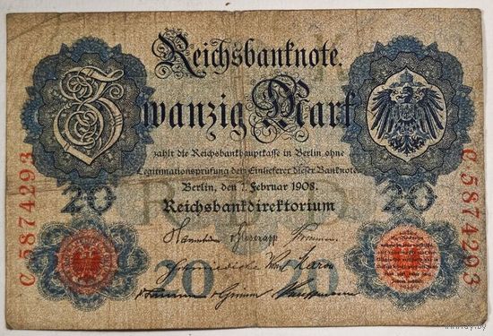 1908 год Германия 20 марок
