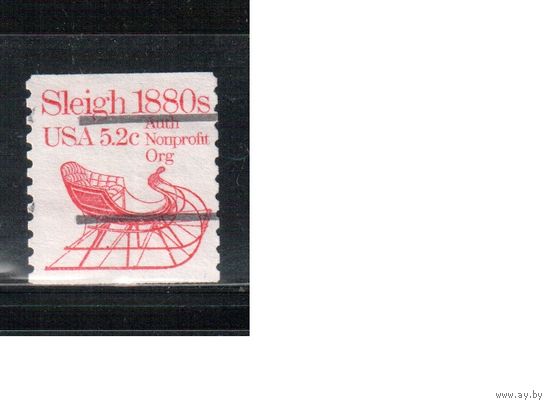 США-1983, (Мих.1614) , гаш. , Стандарт, Транспорт, Сани(одиночка),