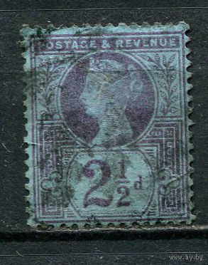 Великобритания - 1887/1892 - Королева Виктория 2 1/2P - [Mi.89] - 1 марка. Гашеная.  (Лот 15Gg)-T2P26