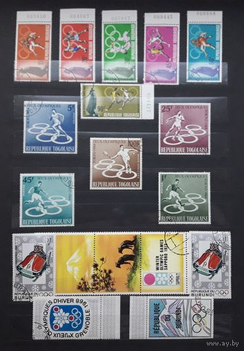 Африка,Азия 60-70-е гг. Спорт.Все марки одним лотом с 1р без МЦ.