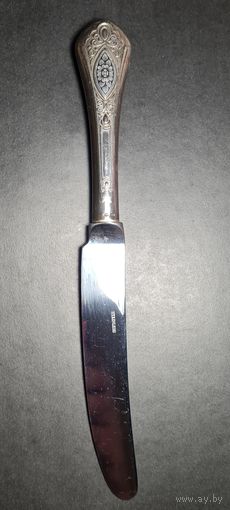 Нож столовый шикарный, серебро 925 проба, С РУБЛЯ! Лот серебра #11