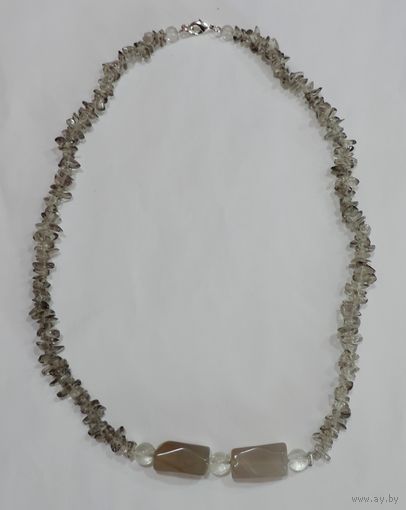 Бусы из камня "Агат" 80-90е годы Европа. Длина 54 см.