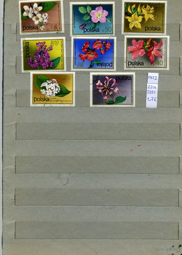 ПОЛЬША, 1972  ЦВЕТЫ, 8м   (на рис. указаны номера и цены по МИХЕЛЮ)