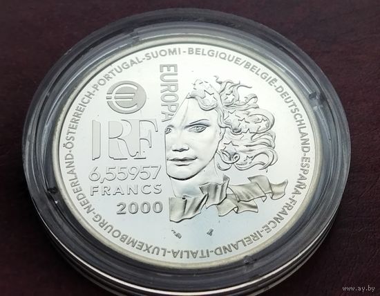 Серебро 0.900! Франция 6.55957 франков, 2000 Стили искусства Европы - Модернизм