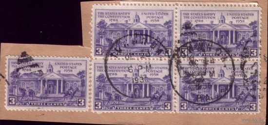 Вырезка с 5 марками 1938 год США 443