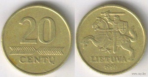 Литва. 20 центов (1997)