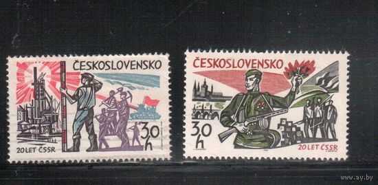 Чехословакия-1965,(Мих.1533-1534)  **  , Война, 20-лет Победы