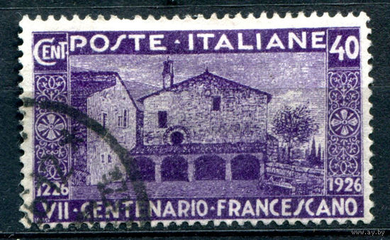 Италия (Королевство) - 1926г. - 700 лет со дня смерти Св. Франциска, 40 с - 1 марка - гашёная [Mi 236]. #1-It-20-B-1
