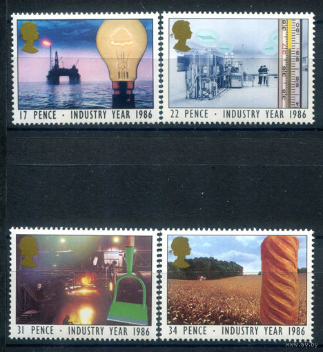 Великобритания - 1986г. - год индустрии - 4 марки - полная серия, MNH [Mi 1056-1059]. #3-GB-Z-1-16