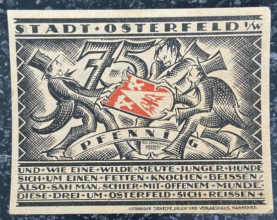 Нотгельд 75 пфеннигов 1921 год. Остерфельд. Веймарская республика
