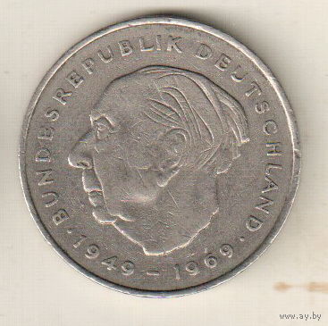 Германия 2 марка 1972 Теодор Хойс двор J