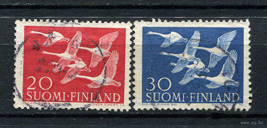 Финляндия - 1956 - Север. Лебеди - [Mi. 465-466] - полная серия - 2 марки. Гашеные.  (Лот 161AH)