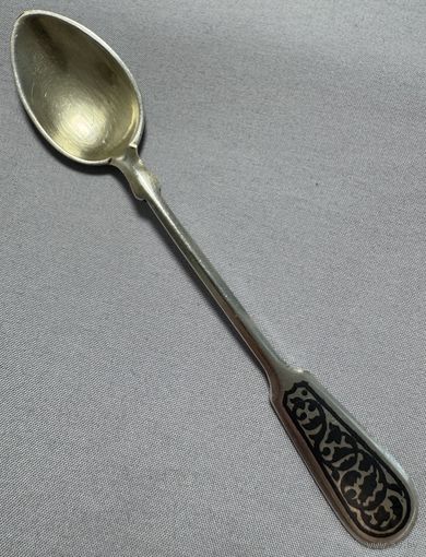 Ложка серебряная 875 пробы. СССР. "Чернь" 1