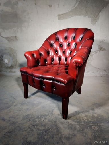 Английское кожаное кресло Честерфилд