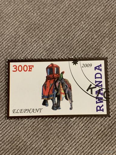 Руанда 2009. Античный транспорт. Слон. Марка из серии