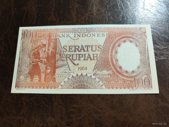 Индонезия 100 рупий образца 1964 года UNC p97 см описание