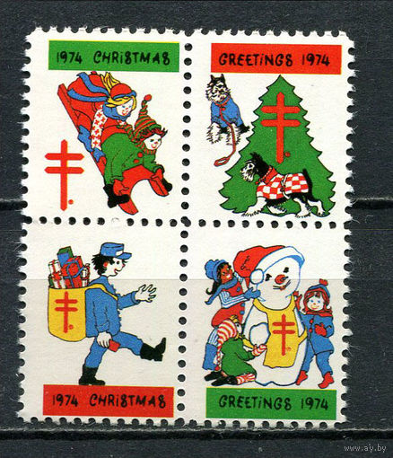 США - 1974 - Рождество и Новый год - 1 кварт. MNH.  (LOT Gd28)-T10P37