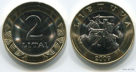 Литва. 2 лита (2009, UNC)