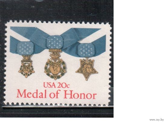 США-1983, (Мих.1633) , ** , Герои, Медали, (одиночка),