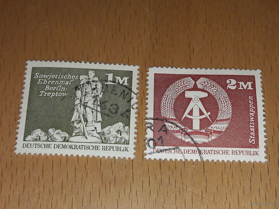 Германия ГДР 1973 Стандарт. Большой формат. 2 марки одним лотом