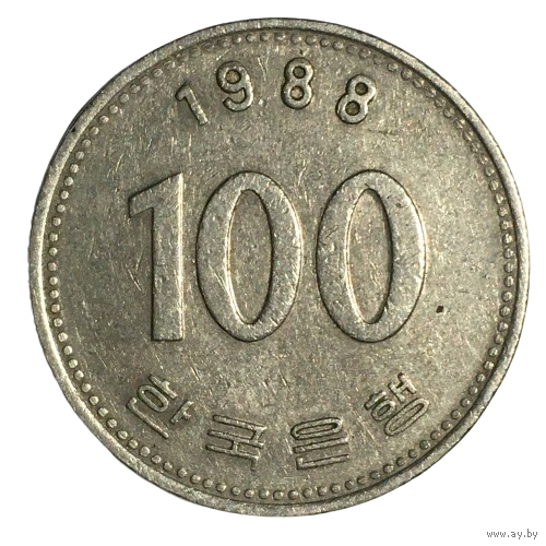 Южная Корея 100 вон, 1988