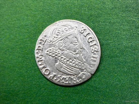 Три гроша 1623 Сигизмунд Ваза Рельеф