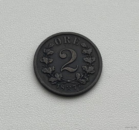 НОРВЕГИЯ  2 эре 1877 г.