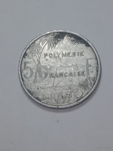 Французская Полинезия 5 франков 1982 года .