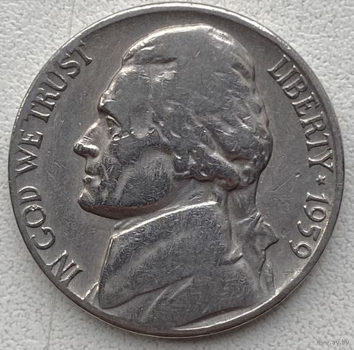 США 5 центов 1959 г. D