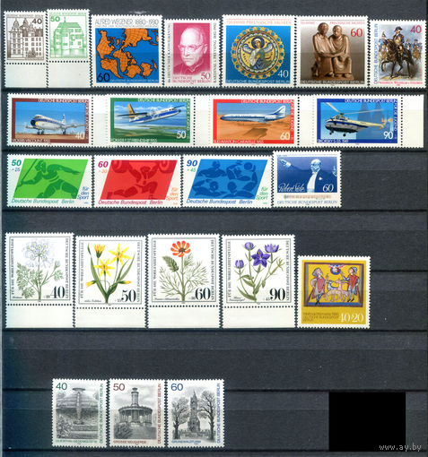 Берлин - 1980г. - Полный годовой набор - полная серия, MNH, 9 марок с отпечатками на клее [Mi 614-636] - 23 марки