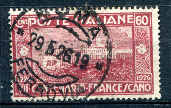 Италия (Королевство) - 1926г. - 700 лет со дня смерти Св. Франциска, 60 с - 1 марка - гашёная [Mi 237]. #1-It-20-B-1