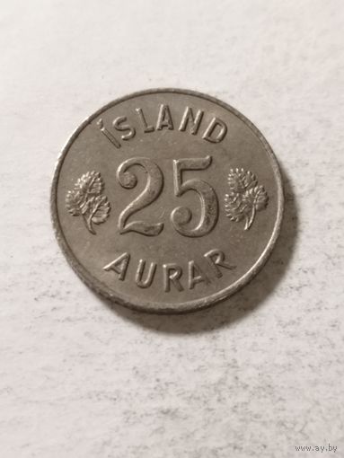 Исландия 25 аурар 1966