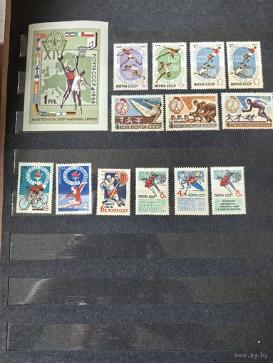 Лот чистых марок СССР 1965 год (Спорт)
