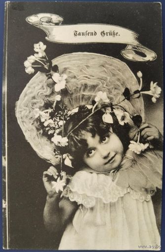 Детская сюжетная фотооткрытка. Германия. Начало 20-го века.