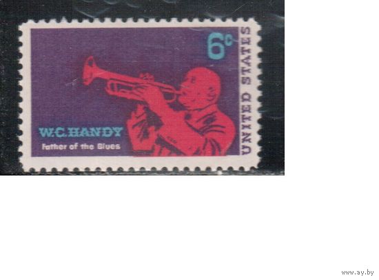 США-1969, (Мих.982),  * ,  Музыка, Джаз (одиночка)