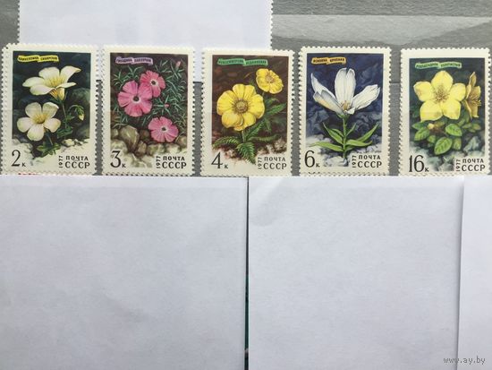 СССР 1977 год. Цветы гор Сибири (серия из 5 марок)