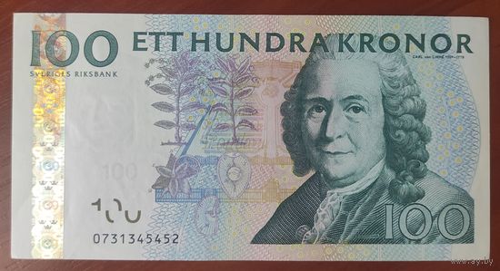 Швеция 100 крон 2007 года. Состояние аUNC+!