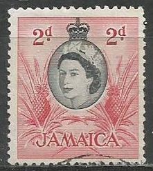 Ямайка. Королева Елизавета II. Ананас. 1956г. Mi#163.