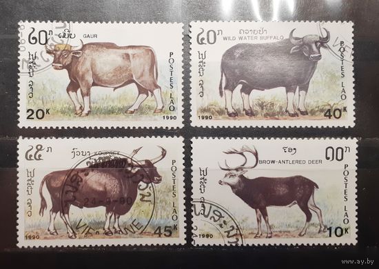 Лаос. 1990 год. Фауна. Олени, буйволы (580)
