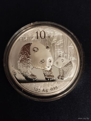 Китай 10 юаней 2011 Панда СЕРЕБРО