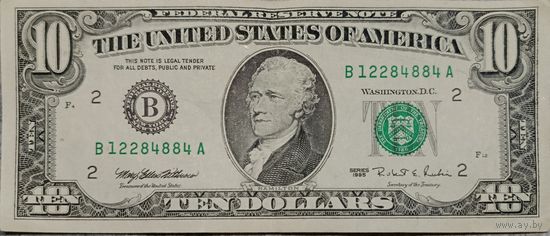 10 долларов США. 1995г