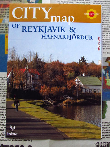24-34 Карта Рейкьявик City Map of  Reykjavik 2007 – 2008 на английском языке