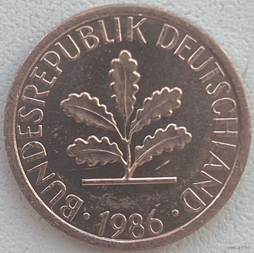 Германия 1 пфенниг 1986 г. J