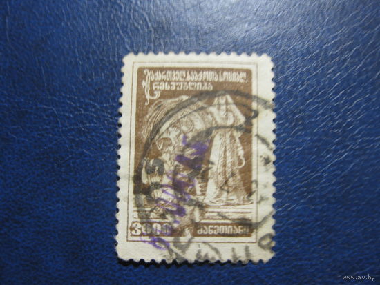 Грузия Гражданская война ручная надпечатка фиолетовая редкая реальное гашение