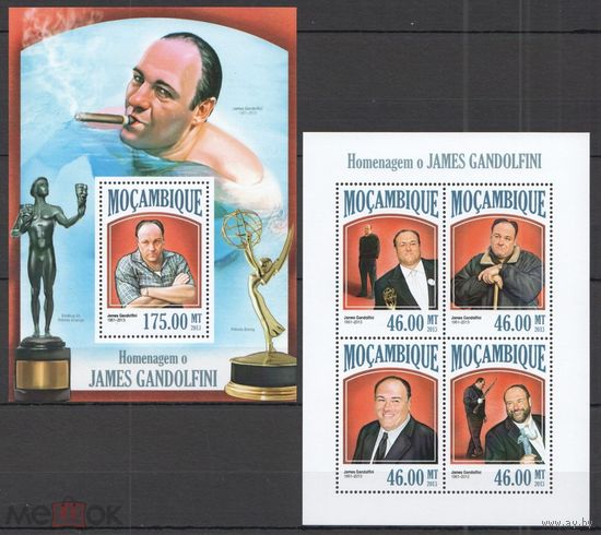 Мозамбик, 2013г. Знаменитые Люди Гандольфини  KB + BL MNH