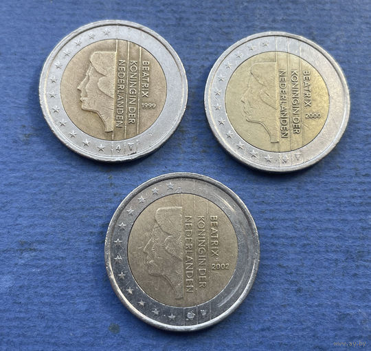 Нидерланды 2 евро 1999, 2000, 2002